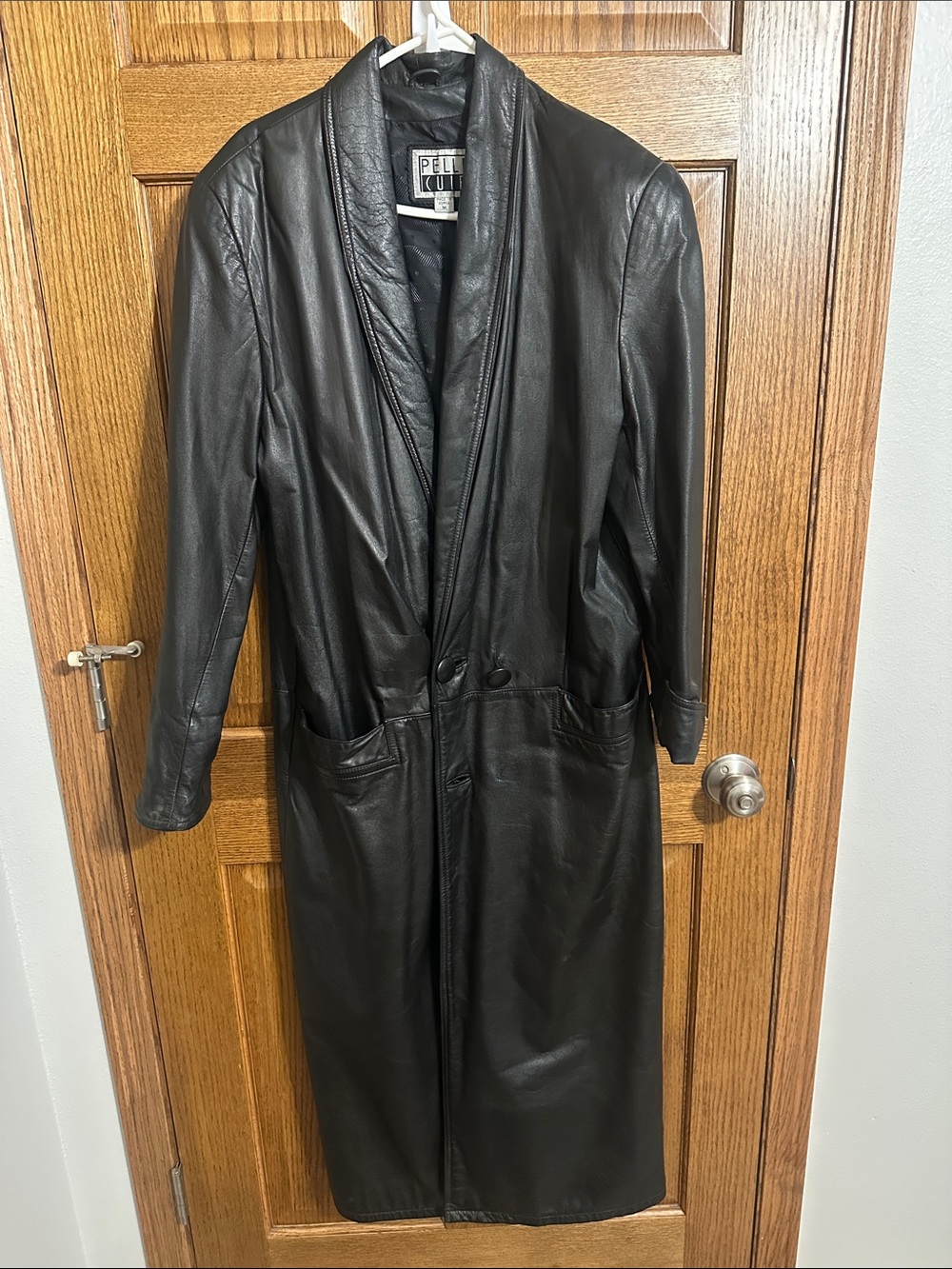 Pelle Studio Black Leather Long Coat